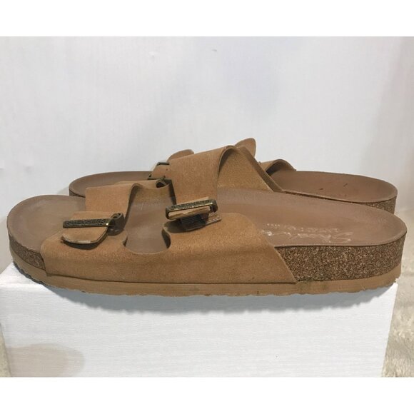 Skechers Sandals Luxe Foam Women Size 6 Tan Double Strap Slide Adjustable Buckle - Picture 7 of 12